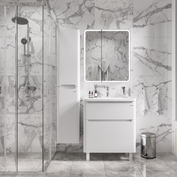 Тумба под раковину в ванной напольная Grossman АДЕЛЬ-70 см, белая